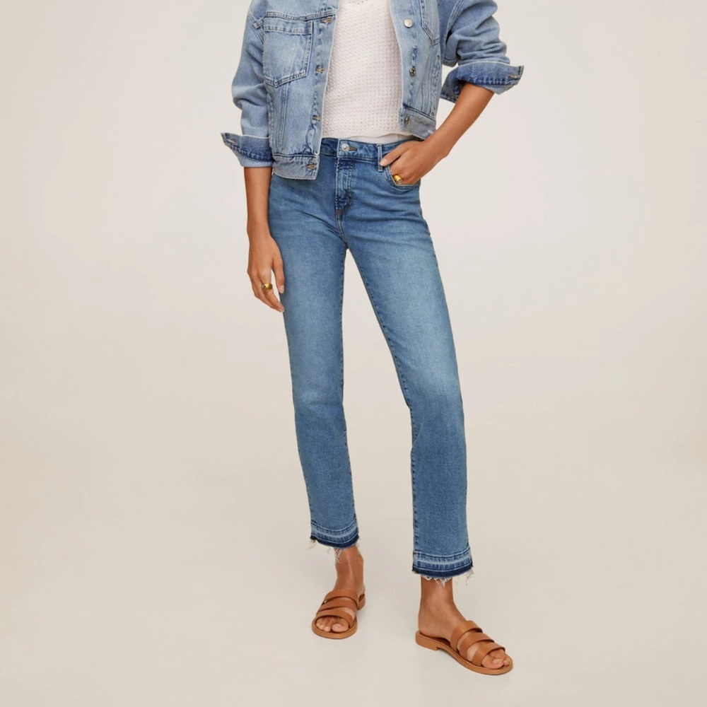 Mango Cropped Mid Rise Jeans - Sz 36 / 4